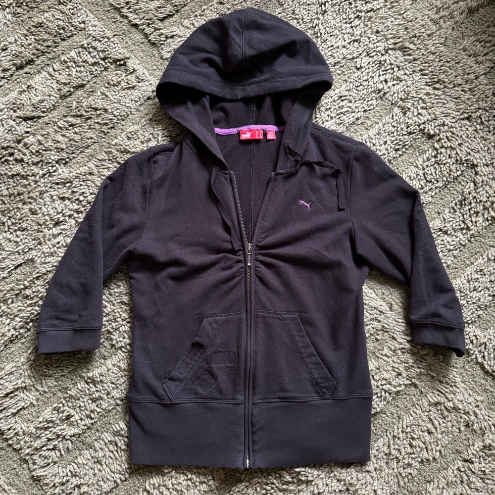 Y2K Puma Black Full Zip Up Hoodie